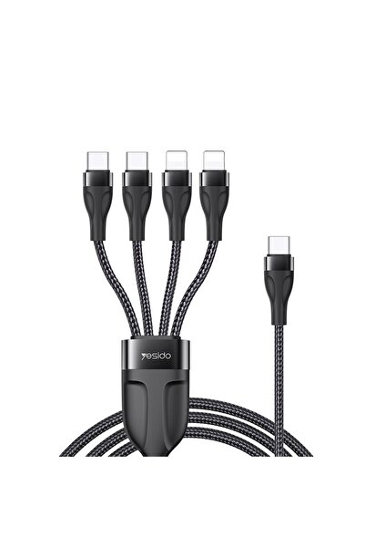 Yesido Type-C Cable to 2x Lightning, Aluminum, 2x Type-C, 1.2m, 4A, C9, Black