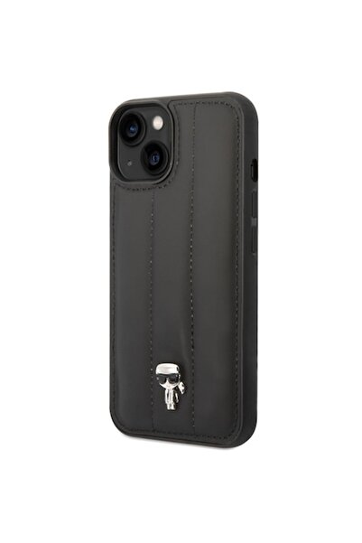 OEM Husă de protecție compatibilă cu Apple iPhone 14 Plus, logo Ikonik matlasat și pufos, CN1010, neagră