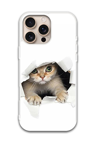 Theodor غطاء حماية لهاتف أبل آيفون 16 برو ماكس بيبي كات (مصد أبيض)