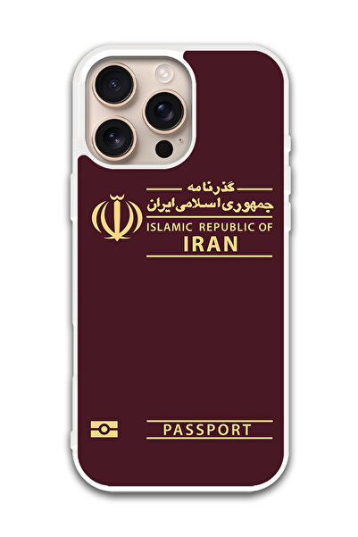 Theodor غطاء حماية لهاتف أبل آيفون 16 برو جواز سفر إيراني (مصد أبيض)