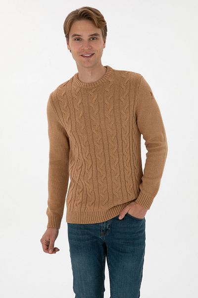 U.S. Polo Assn. Men's Camel Sweater 50307884-Vr015