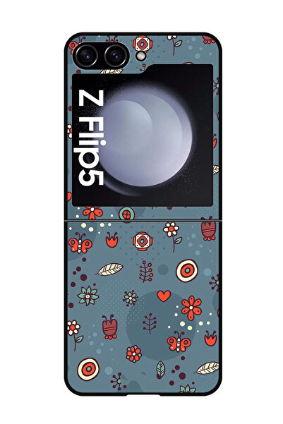 Theodor جراب واقٍ مضاد للخدش والصدمات لهاتف Samsung Galaxy Z Flip 5 بأوراق وأ...