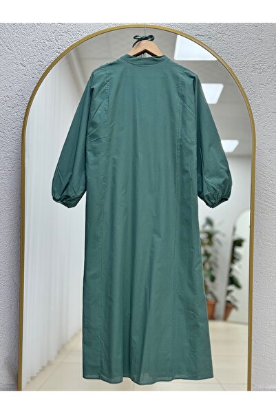 BENAHOLL Φόρεμα Loryla με ραβδώσεις στο μπροστινό μέρος με ρέλι Voile-EK606.1 Mint