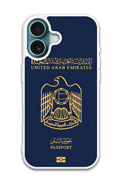 Theodor غطاء حماية لهاتف أبل آيفون 16 بلس جواز سفر الإمارات (مصد أبيض)