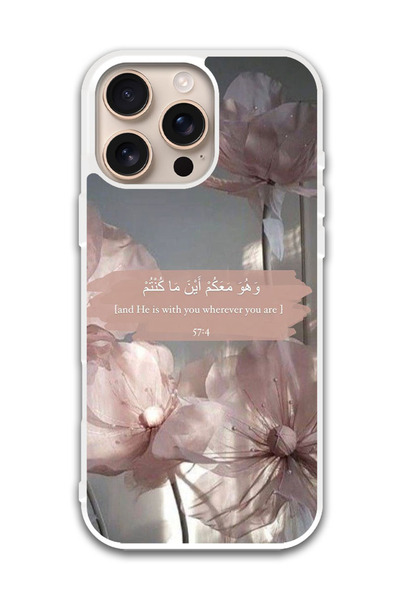 Theodor غطاء حماية لجهاز ابل ايفون 16 برو (هو معك) (واقي ابيض)