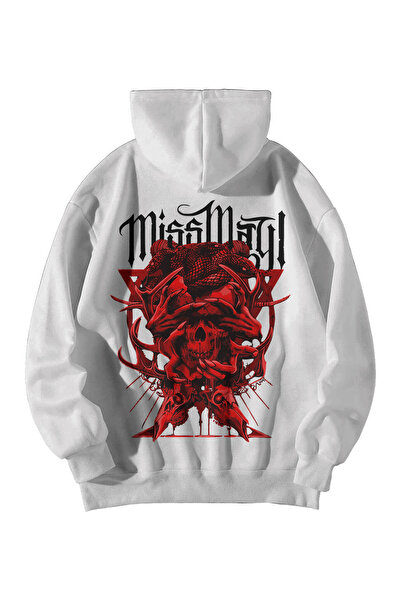 Harajuku Style White Women's Men's Oversize Hooded Kangaroo Pocket Miss May I...