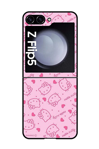 Theodor جراب واقٍ مضاد للخدش والصدمات لهاتف Samsung Galaxy Z Flip 5 Hello Kitty