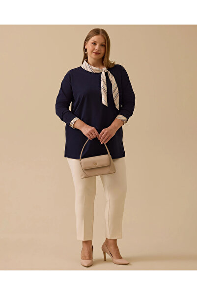 Gala-Xi Plus Size Scarf Collar Blouse