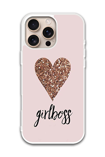 Theodor غطاء حماية لهاتف أبل آيفون 16 برو - جيرلز بوس آند هارت (واقي أبيض)