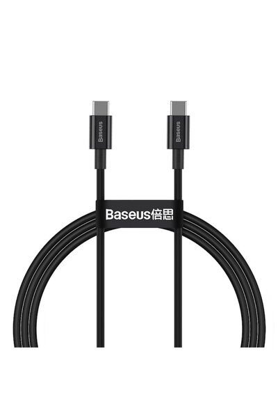 Baseus Charging and Data Transfer Cable Type-C to Type-C 100W, Silicone, 1m, C461, Black