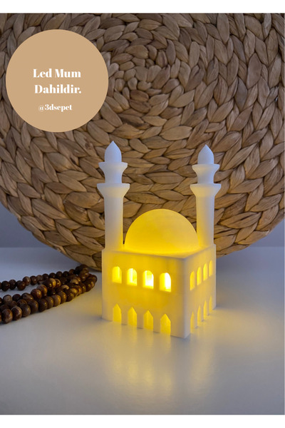 HIZARCI Camii Şeklinde Led Mumluk Ramazan Ayı Bayramı Hediyesi