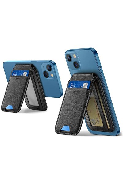 OEM Suport de Birou Tip Portofel din Piele Ecologica, Holder MagSafe HaloLock, Z156, Negru Sheepskin