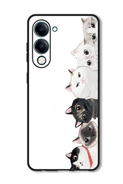 Theodor جراب متوافق مع هاتف Vivo Y29s، غطاء حماية مقاوم للصدمات، قطط لطيفة