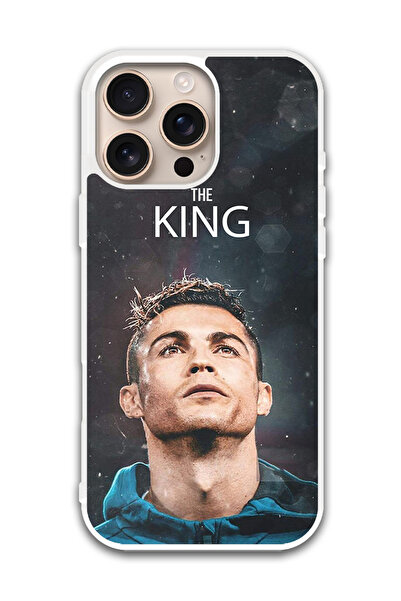 Theodor غطاء حماية لهاتف أبل آيفون 16 برو ماكس رونالدو الملك (مصد أبيض)