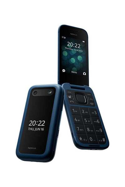 Nokia 2660 Flip Dual Sim Feature Phone Blue 48MB RAM 128MB 4G - International Version