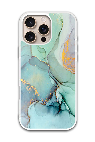 Theodor غطاء حماية لهاتف أبل آيفون 16 برو (خطوط متشققة) (مصد أبيض)