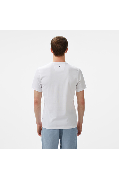 Nautica Erkek Beyaz Regular Fit T-Shirt