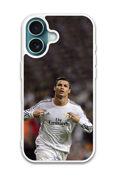 Theodor غطاء حماية لهاتف أبل آيفون 16 كريستيانو رونالدو (3) (مصد أبيض)