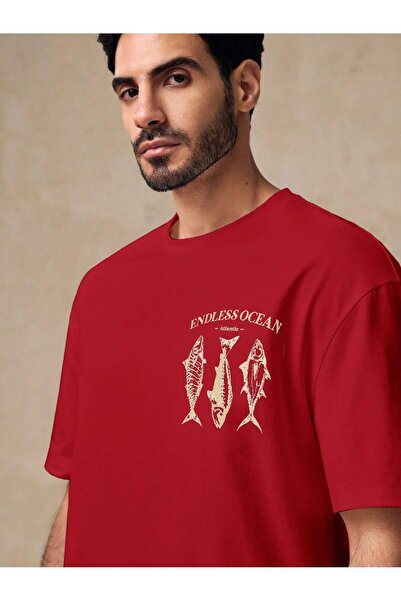 Vordevia Endless Ocean Design Printed Cotton Tshirt