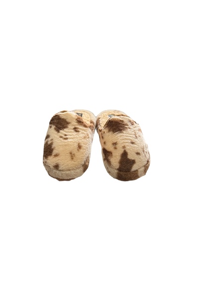 Moda Devrin Beige Wool Winter Slippers