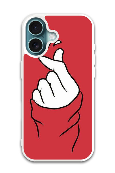 Theodor غطاء حماية لهاتف أبل آيفون 16 سناب لوف أحمر (واقي أبيض)