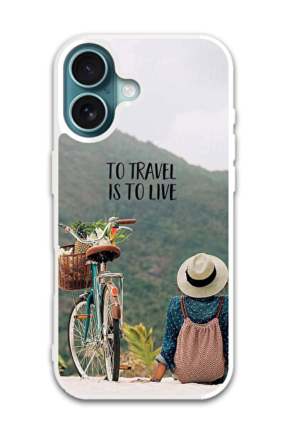 Theodor غطاء حماية لهاتف أبل آيفون 16 - للسفر حياة (مصد أبيض)