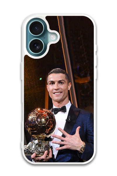 Theodor غطاء حماية لهاتف أبل آيفون 16 بلس، كأس رونالدو (مصد أبيض)