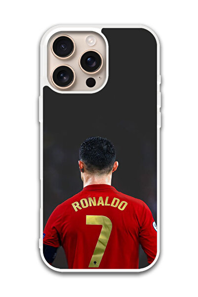 Theodor غطاء حماية خلفي لهاتف أبل آيفون 16 برو رونالدو 7 (مصد أبيض)