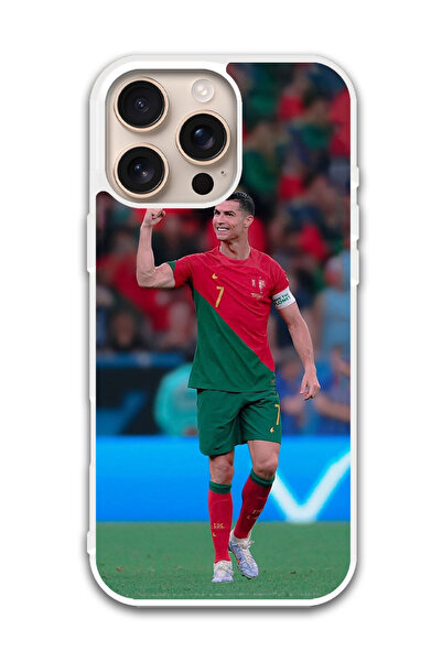 Theodor غطاء حماية لهاتف أبل آيفون 16 برو ماكس رونالدو (7) (مصد أبيض)