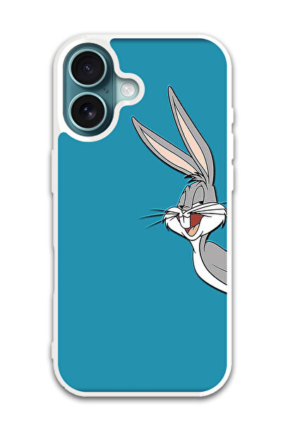 Theodor غطاء حماية لهاتف أبل آيفون 16 بلس باغز باني (مصد أبيض)