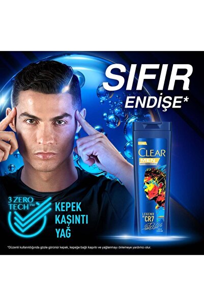 Clear 350 Ml Men Şampuan CR7 Kepeğe Karşı x4 Adet