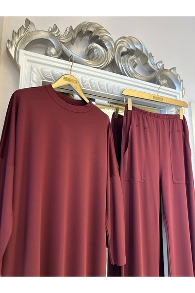 Invee 7126 Modal Suit - Claret Red
