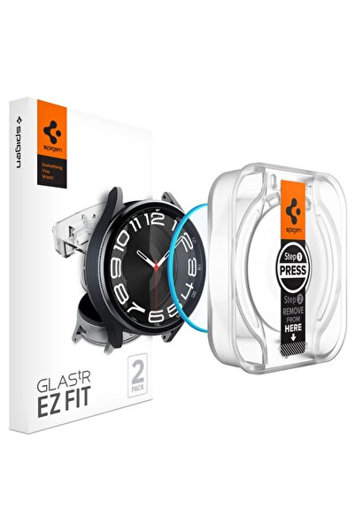 Spigen Screen Protector for Samsung Galaxy Watch6 Classic 43mm Set 2, Glas.TR EZ FIT, X214, Clear