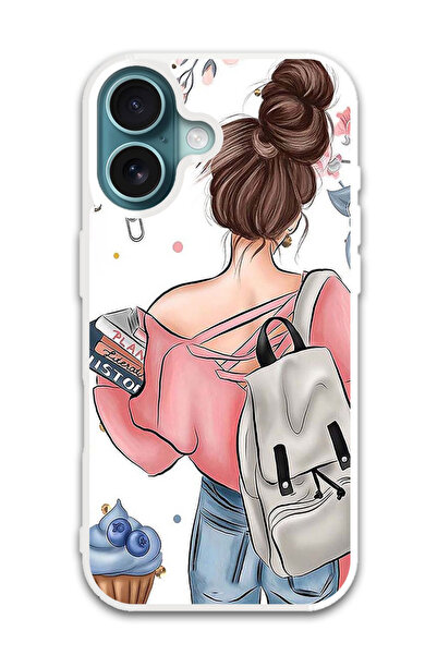 Theodor غطاء حماية لهاتف أبل آيفون 16 - فتاة مدرسية (مصد أبيض)