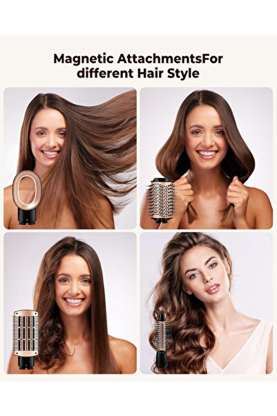 SHEWOW Hair Blow Dryer Brush Set - Detachable Negative Ion Styling Kit with Ceramic Barrels