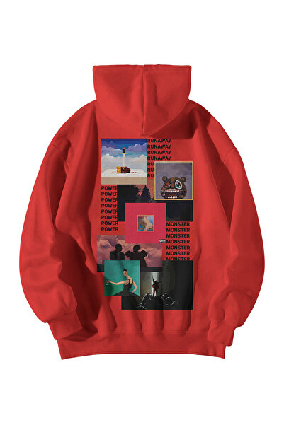 Harajuku Style Women Men Red Kanye West Dark Fantasy Printed Oversize Hoodie ...