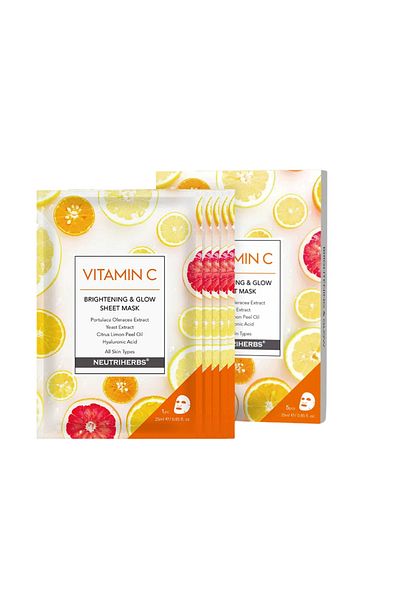 Neutriherbs Moisturizing face mask with vitamin C set of 5 pieces