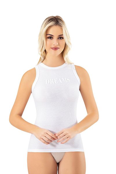 Sereia Women's Embossed Print Camisole Modal Design Zero Sleeve Undershirt White - White - Sreiakog-6I65K0-Be