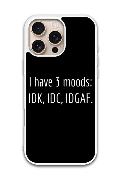 Theodor غطاء حماية لهاتف أبل آيفون 16 برو ماكس لدي 3 حالات مزاجية (واقي أبيض)