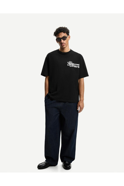ACTIVE MODA - Take a Chance Just Have Fun Printed Cotton Oversize Men's T-Shirt Big Bedn