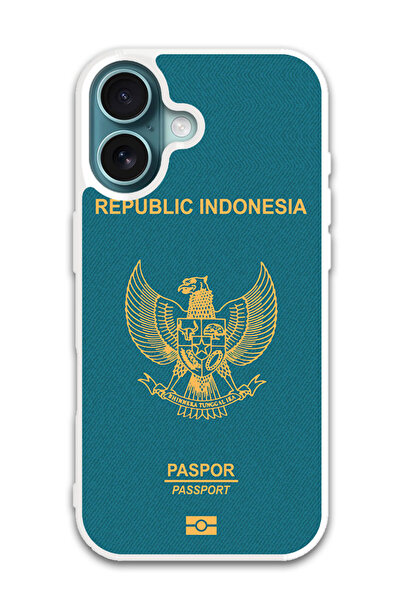 Theodor غطاء حماية لهاتف أبل آيفون 16 (جواز سفر إندونيسي) (مصد أبيض)