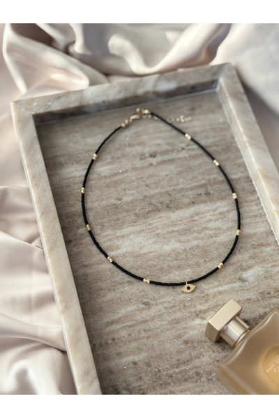 Le'sluette shadow of style Eye Charm Detailed Sand Bead Necklace