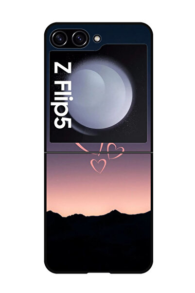 Theodor جراب واقٍ مضاد للخدش والصدمات لهاتف Samsung Galaxy Z Flip 5 Four Hearts
