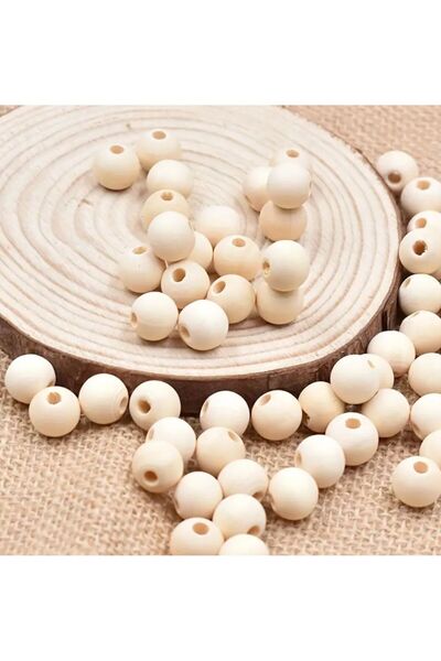 iğne izi Ham Boncuk, Emzik zinciri Ahşap Boncuk, Kuş Süsü Boncuk, Kolye, Bileklik Yapımı 10mm (50gr-140adt)