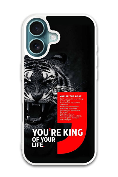 Theodor غطاء حماية لجهاز أبل آيفون 16 Your King (مصد أبيض)