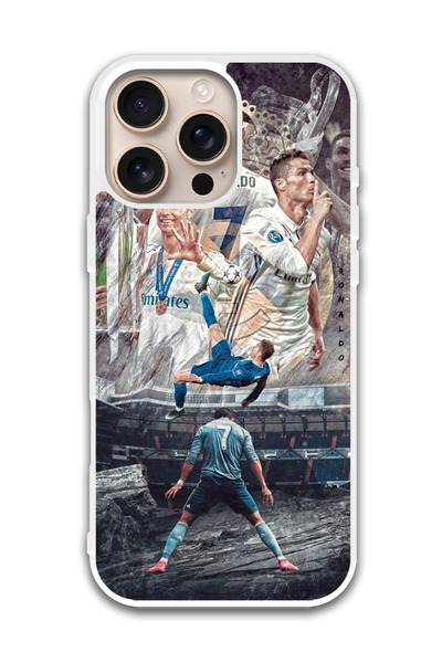 Theodor غطاء حماية لهاتف أبل آيفون 16 برو رونالدو (4) (مصد أبيض)