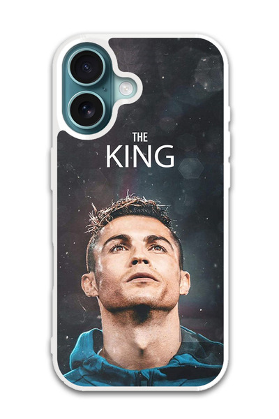 Theodor غطاء حماية لهاتف أبل آيفون 16 رونالدو الملك (مصد أبيض)