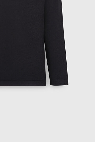 ALTINYILDIZ CLASSICS Erkek Siyah Sıcak Tutan Standart Fit Normal Kesim Tam Balıkçı Yaka Basic Triko Kazak