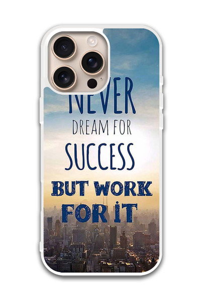 Theodor غطاء حماية لهاتف أبل آيفون 16 برو ماكس - لا تحلم بالنجاح (مصد أبيض)