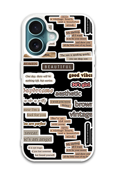 Theodor غطاء حماية لهاتف أبل آيفون 16 بلس اقتباس جميل (مصد أبيض)